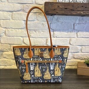 Dooney & Bourke Disney Castle Tote Bag - Black and Gold 30th anniversary
